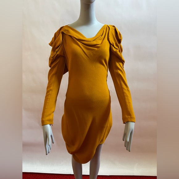 Vivienne Westwood RED LABEL DRESS AW15 NEW IT 40 Mustard - Picture 6 of 16